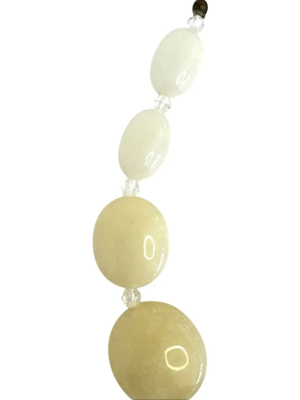 Carolee Yellow & Clear Natural Stone Beaded Necklace With Lobster Clasp